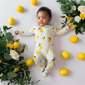 Kyte BABY Zippered Romper in lemon